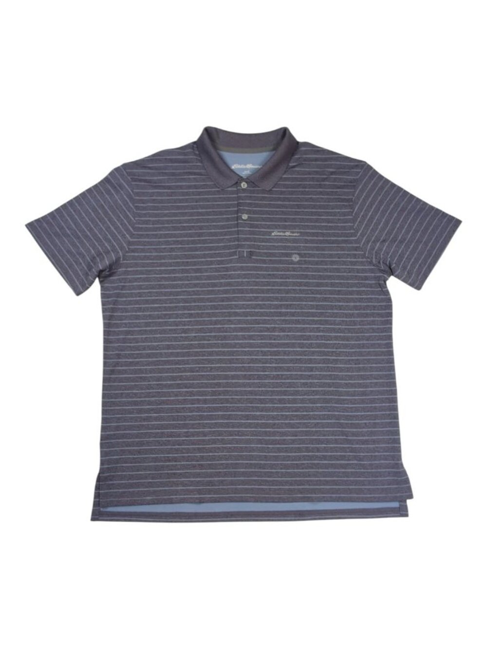 Eddie Bauer Polo Shirt Mens Large NWT Golf Freestyle Tech Stripe Grape #1998